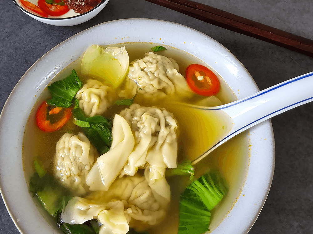 Wonton soep - Varken met bosui